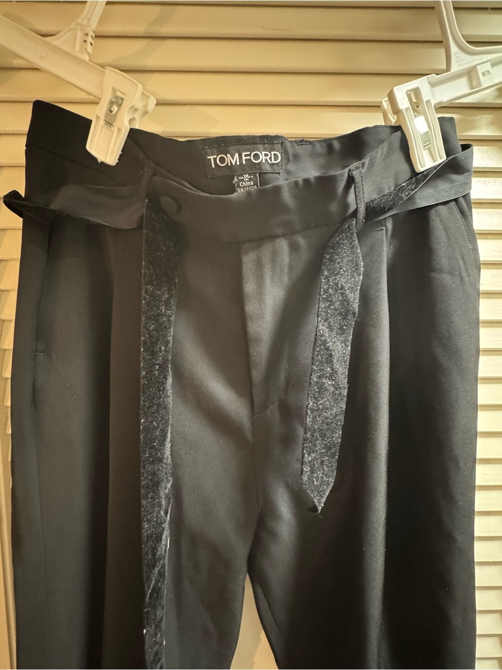 Tom Ford Black Tuxedo-Style Tie Waist Trousers